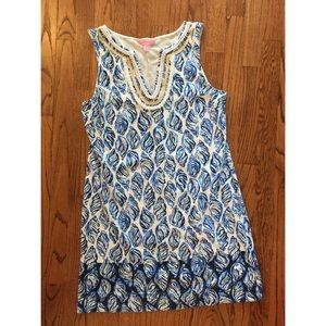 Lily Pulitzer blue and white shift dress